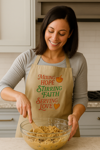 Mixing Hope Stirring Faith Serving Love Apron | Christian Kitchen Apron