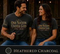 Christian Patriotic T-Shirt | One Nation Under... 1776–2026 Shoulder Flag Signature | Liberty-In-One | Liberty & Victory