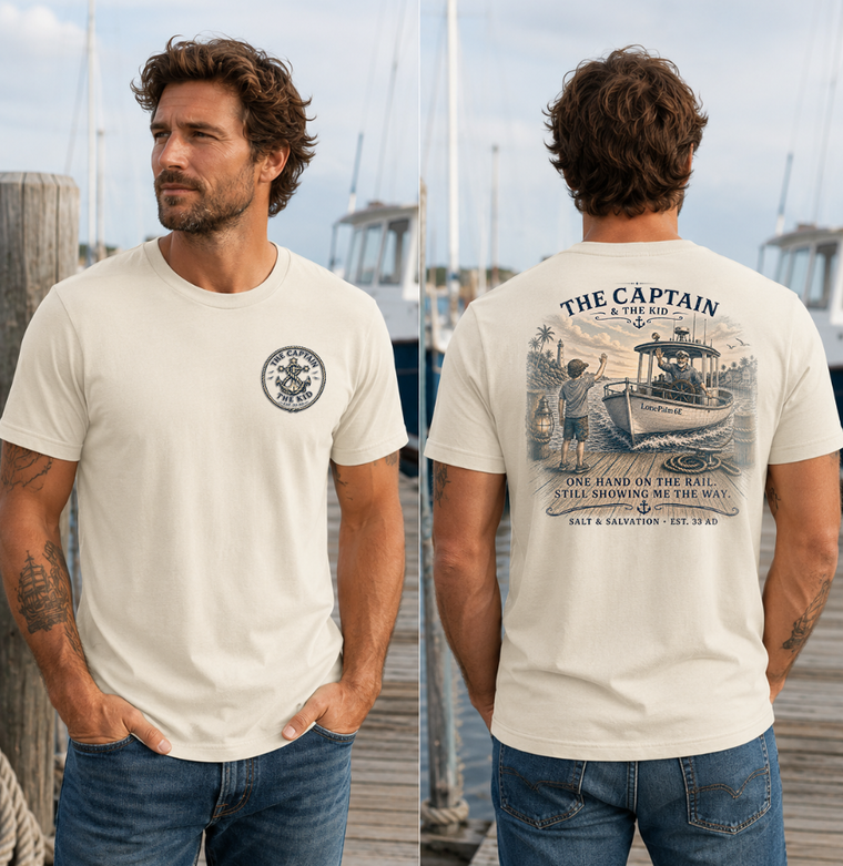 Coastal Faith T-Shirt | The Captain & The Kid | Father's Day | Salt & Salvation | Liberty & Victory Co.