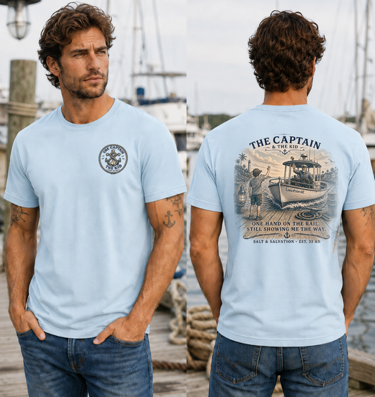 Coastal Faith T-Shirt | The Captain & The Kid | Father's Day | Salt & Salvation | Liberty & Victory Co.