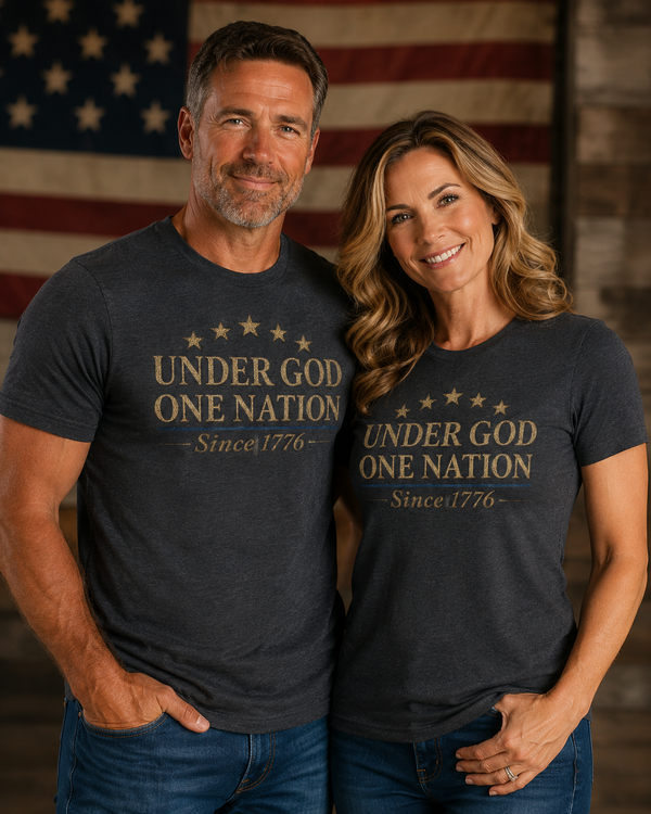 Patriotic Christian T-Shirt | Under God-One Nation Since 1776 | Everyday Essentials | Liberty & Victory Co.