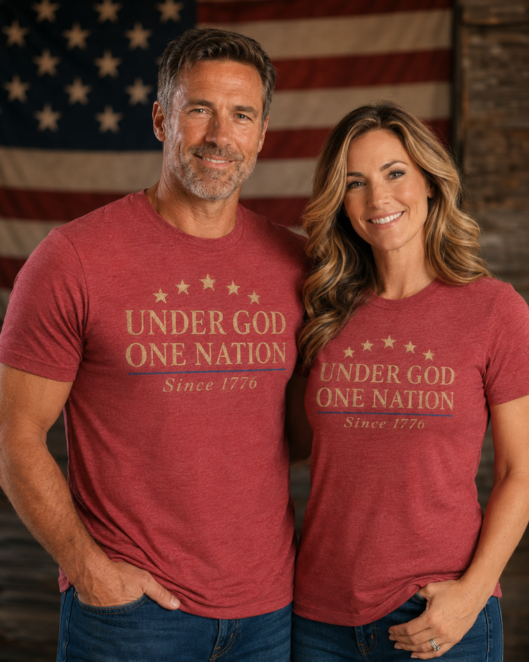 Patriotic Christian T-Shirt | Under God-One Nation Since 1776 | Everyday Essentials | Liberty & Victory Co.