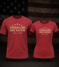 Patriotic Christian T-Shirt | Under God-One Nation 1776–2026 | Everyday Essentials | Liberty & Victory Co.