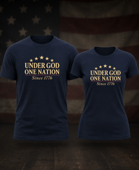 Patriotic Christian T-Shirt | Under God-One Nation 1776–2026 | Everyday Essentials | Liberty & Victory Co.