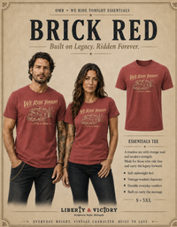 Patriotic Christian T-Shirt | We Ride Tonight | Everyday Essentials | Original Midnight Rider 1776–2026 | Liberty & Victory Co.
