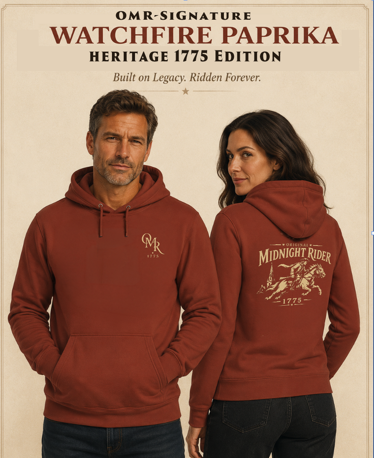 Christian Patriotic Hoodie | Midnight Rider Signature Line Heritage 1775 Revere Edition | Original Midnight Rider | Liberty & Victory Co.