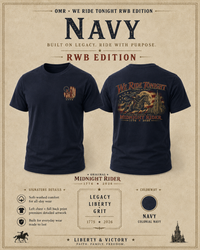 Patriotic Christian T-Shirt | We Ride Tonight-RWB Edition Original Midnight Rider 1776–2026 | Liberty & Victory Co.