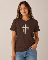 Christian T-Shirt | Rustic Wood Cross In God We Trust Faith Tee | Veteran-Owned | Liberty & Victory Co.