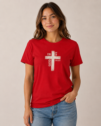 Christian T-Shirt | Rustic Wood Cross In God We Trust Faith Tee | Veteran-Owned | Liberty & Victory Co.