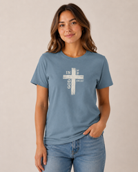 Christian T-Shirt | Rustic Wood Cross In God We Trust Faith Tee | Veteran-Owned | Liberty & Victory Co.