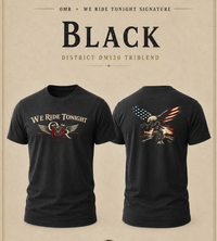 Patriotic T-Shirt | We Ride Tonight OMR Eagle Vintage American Flag Triblend Tee | Veteran-Owned | Liberty & Victory Co.