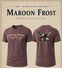 Patriotic T-Shirt | We Ride Tonight OMR Eagle Vintage American Flag Triblend Tee | Veteran-Owned | Liberty & Victory Co.