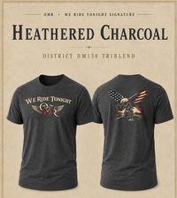 Patriotic T-Shirt | We Ride Tonight OMR Eagle Vintage American Flag Triblend Tee | Veteran-Owned | Liberty & Victory Co.