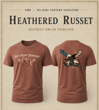 Patriotic T-Shirt | We Ride Tonight OMR Eagle Vintage American Flag Triblend Tee | Veteran-Owned | Liberty & Victory Co.