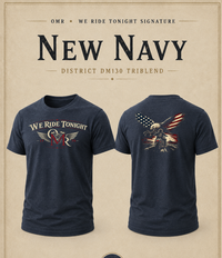 Patriotic T-Shirt | We Ride Tonight OMR Eagle Vintage American Flag Triblend Tee | Veteran-Owned | Liberty & Victory Co.