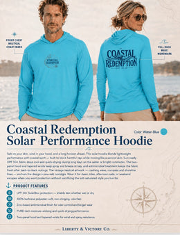 Coastal Faith Sun Hoodie | Coastal Redemption UPF 50+ Solar Hoodie | Salt & Salvation | Veteran-Owned | Liberty & Victory Co.
