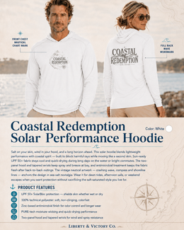 Coastal Faith Sun Hoodie | Coastal Redemption UPF 50+ Solar Hoodie | Salt & Salvation | Veteran-Owned | Liberty & Victory Co.