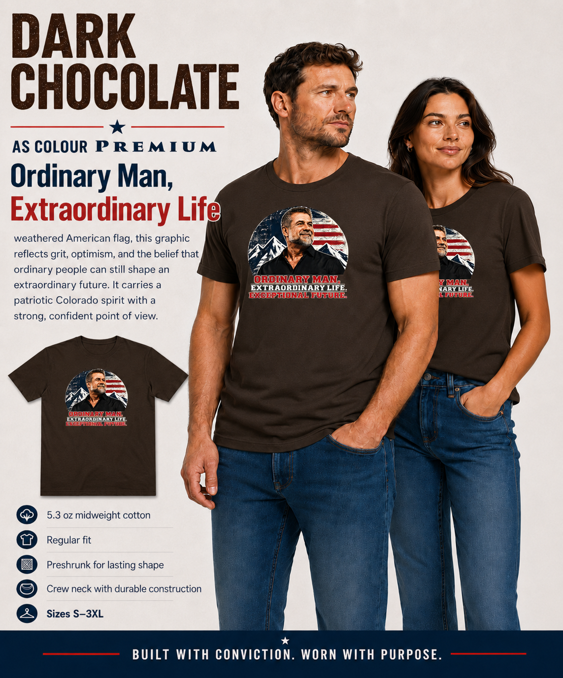 Victor Marx Inspirational T-Shirt | Ordinary Man Extraordinary Life | CFVM | Liberty & Victory Co.