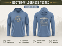 Christian Outdoor Hoodie | Rooted at Altitude | Summit Cross Mountain Graphic | UPF 50+ Solar | Wonder & Wander | Signature Line | Veteran-Owned | Liberty & Victory Co.