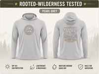 Christian Outdoor Hoodie | Rooted at Altitude | Summit Cross Mountain Graphic | UPF 50+ Solar | Wonder & Wander | Signature Line | Veteran-Owned | Liberty & Victory Co.