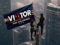 Double-Sided | Campaign Supporter Flag Victor for Colorado | Double-Sided | American Flag + Colorado Emblem | Liberty-In-One | Veteran-Owned | Liberty & Victory Co.