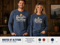 Mountain Faith | Rooted at Altitude — Long Sleeve Tee | Built on Faith. Family. Freedom. | Veteran-Owned Small Business | Liberty & Victory Co.