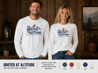 Mountain Faith | Rooted at Altitude — Long Sleeve Tee | Built on Faith. Family. Freedom. | Veteran-Owned Small Business | Liberty & Victory Co.