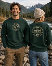Coastal Faith | Not All Who Wander Are Lost — Long Sleeve Tee | Compass + Mountain Badge | Veteran-Owned Small Business | Liberty & Victory Co.