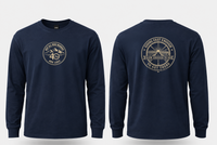 Coastal Faith | Not All Who Wander Are Lost — Long Sleeve Tee | Compass + Mountain Badge | Veteran-Owned Small Business | Liberty & Victory Co.