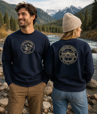 Coastal Faith | Not All Who Wander Are Lost — Long Sleeve Tee | Compass + Mountain Badge | Veteran-Owned Small Business | Liberty & Victory Co.