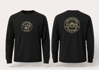 Coastal Faith | Not All Who Wander Are Lost — Long Sleeve Tee | Compass + Mountain Badge | Veteran-Owned Small Business | Liberty & Victory Co.
