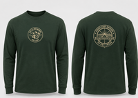 Coastal Faith | Not All Who Wander Are Lost — Long Sleeve Tee | Compass + Mountain Badge | Veteran-Owned Small Business | Liberty & Victory Co.