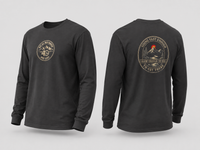 Coastal Faith | Not All Who Wander Are Lost — Garment-Dyed Long Sleeve Tee | Compass + Mountain Badge | Veteran-Owned Small Business | Liberty & Victory Co.