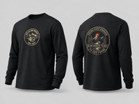 Coastal Faith | Not All Who Wander Are Lost — Garment-Dyed Long Sleeve Tee | Compass + Mountain Badge | Veteran-Owned Small Business | Liberty & Victory Co.
