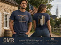 Patriotic Faith | We Ride Tonight — Heritage Tee | Battle Flag × Revere Edition | Veteran-Owned Small Business | Liberty & Victory Co.
