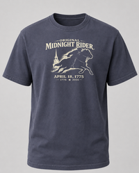 Patriotic Faith | Original Midnight Rider — 1776 I 2026 Heritage Tee | Veteran-Owned Small Business | Liberty & Victory Co.