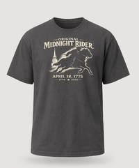 Patriotic Faith | Original Midnight Rider — 1776 I 2026 Heritage Tee | Veteran-Owned Small Business | Liberty & Victory Co.