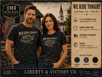 Patriotic Faith | We Ride Tonight — Heritage 1776–2026 Tee | Original Midnight Rider| Veteran-Owned Small Business | Liberty & Victory Co.