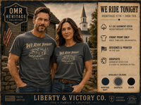 Patriotic Faith | We Ride Tonight — Heritage 1776–2026 Tee | Original Midnight Rider| Veteran-Owned Small Business | Liberty & Victory Co.