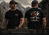 Christian Faith | Stand Firm — The Battle Is Not Yours · 2 Chron 20:15 Signature Tee| Veteran-Owned Small Business | Liberty & Victory Co.