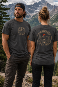Mountain Faith | Not All Who Wander Are Lost — Heritage Tee | Going Fast Enough to Get There | Veteran-Owned Small Business | Liberty & Victory Co.