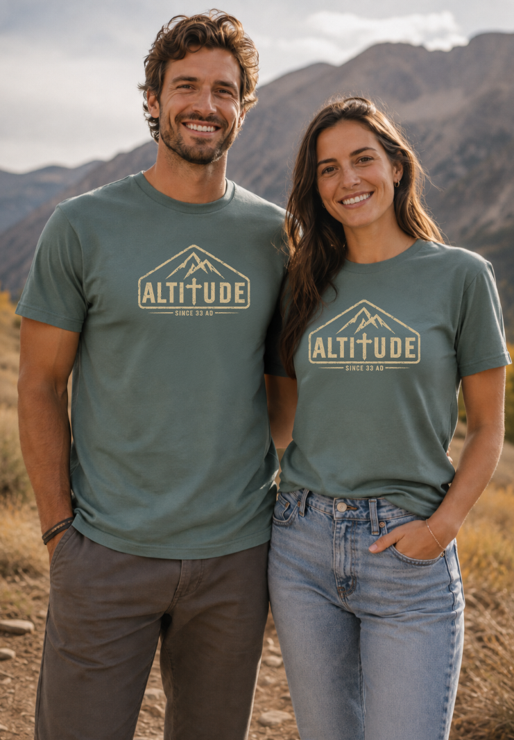 Mountain Faith | Altitude — Heritage Altitude T-Shirt Faith Tee | Veteran-Owned Small Business | Liberty & Victory Co.