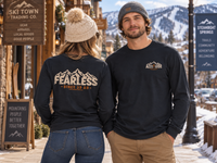 Mountain Faith | Fearless Altitude Since 33 AD — Garment-Dyed Long Sleeve Altitude Cross Graphic | Veteran-Owned Small Business | Liberty & Victory Co.