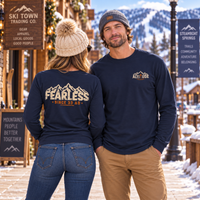 Mountain Faith | Fearless Altitude Since 33 AD — Garment-Dyed Long Sleeve Altitude Cross Graphic | Veteran-Owned Small Business | Liberty & Victory Co.