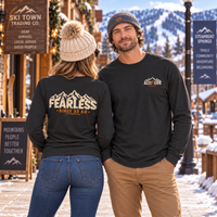 Mountain Faith | Fearless Altitude Since 33 AD — Garment-Dyed Long Sleeve Altitude Cross Graphic | Veteran-Owned Small Business | Liberty & Victory Co.