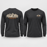 Mountain Faith | Fearless Altitude Since 33 AD — Garment-Dyed Long Sleeve Altitude Cross Graphic | Veteran-Owned Small Business | Liberty & Victory Co.