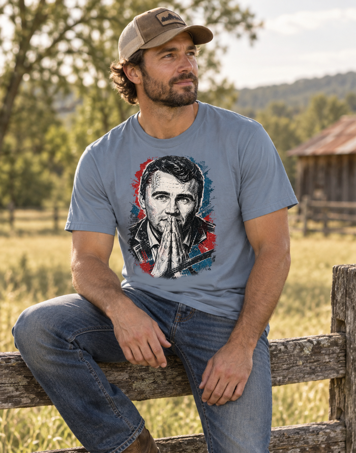 Stand in Faith — Charlie Kirk Tribute T-Shirt Heritage Garment-Dyed Tee