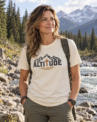 Mountain Faith | Altitude Est. 33 AD — Heritage Garment-Dyed T-Shirt Mountain Cross Graphic | Veteran-Owned Small Business | Liberty & Victory Co.