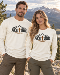 Mountain Faith | Altitude Est. 33 AD — Heritage Garment-Dyed Long Sleeve Mountain Cross Graphic | Veteran-Owned Small Business | Liberty & Victory Co.