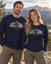 Mountain Faith | Altitude Est. 33 AD — Heritage Garment-Dyed Long Sleeve Mountain Cross Graphic | Veteran-Owned Small Business | Liberty & Victory Co.